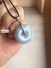 Load image into Gallery viewer, 100% natural type A purple/gray/green jadeite jade safety donut pendant necklace AF25
