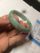 Load image into Gallery viewer, 51.7mm certified 100% natural Type A sunny green/gray jadeite jade bangle BK6-3358

