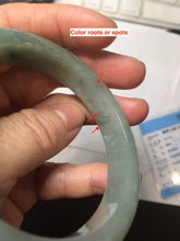 Load image into Gallery viewer, 55.5mm certified type A 100% Natural light green dark green gray(淡油青) jadeite jade bangle BS151-0495
