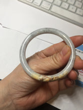 Load image into Gallery viewer, 54mm certified 100% natural Type A light yellow/white/purple/black(Wuji) round cut jadeite jade bangle BS9-9567
