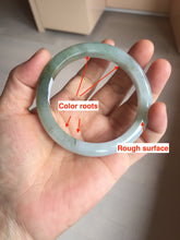 Load image into Gallery viewer, 56.8mm Certified 100% natural Type A icy watery oily dark green/gray(淡油青) jadeite jade bangle PB174-0353
