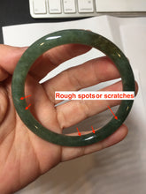 Load image into Gallery viewer, 57.4mm Certified 100% natural Type A oily dark green/ gray/brown (老油青) slim round cut jadeite jade bangle PB319-0599

