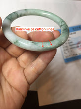 Load image into Gallery viewer, 56.9mm certified Type A 100% Natural green with green floating flowers Green Vines and Spring Blossoms(青藤与飞花)  round cut Jadeite Jade bangle PH216-3253
