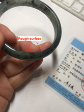 Load image into Gallery viewer, 56.8mm Certified 100% natural Type A oily dark green/gray (老油青) jadeite jade bangle PA78-6284
