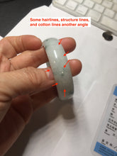 Load image into Gallery viewer, 53mm certified 100% natural Type A light green white with green floating flowers thin jadeite bangle PF56-5636
