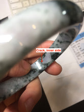 Load image into Gallery viewer, 60mm Certified Type A 100% Natural dark green/purple/gray Snowy Pine Mountain Jadeite Jade bangle PE113-1218
