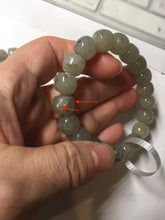 Load image into Gallery viewer, 9/10mm 100% Natural icy black sesame paste(冰芝麻糊青花) vintage style nephrite Jade bead bracelet group HN31
