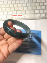 Load image into Gallery viewer, 52.8mm Certified Type A 100% Natural icy watery deep sea green/blue/gray/black Guatemala Jadeite bangle PJ31-6391
