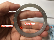 Load image into Gallery viewer, 53.2mm Certified 100% Natural gray black(灰冰) flat round cut nephrite jade bangle HN33-9075
