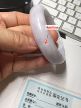 Load image into Gallery viewer, 54.6mm certified 100% Natural type A light purple white Jadeite Jade bangle PC248-0343
