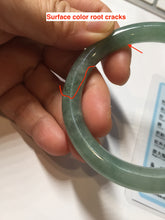 Load image into Gallery viewer, 53.6mm Certified 100% natural Type A dark green gray black(冰油青) round cut jadeite jade bangle AZ176-0514

