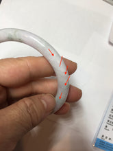Load image into Gallery viewer, 59.2mm Certified Type A 100% Natural light green white purple round cut jadeite Jade bangle PB258-3208
