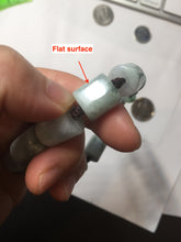 Load image into Gallery viewer, 54–66mm 100% Natural Type A light Green, White Gray Jadeite Cylinder Bead Bracelet PC244
