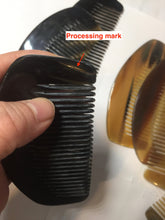 Load image into Gallery viewer, 10x5cm 100% Natural black brown yellow Buffalo Horn half moon Comb with flaws group NJ1
