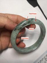 Load image into Gallery viewer, 55.2mm certified Type A 100% Natural dark green gray Jadeite Jade bangle PJ88-6650
