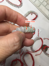 Load image into Gallery viewer, 100% natural type A green white purple Safety Guardian Button donut jadeite jade thread woven bracelets PD98
