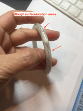 Load image into Gallery viewer, AllaboutjadeCanada.com only 52.2mm certified 100% Natural icy watery light beige pale pink(藕粉) gray white nephrite bangle HN121-0066
