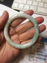 Load image into Gallery viewer, 52.4mm certified Type A 100% Natural green/yellow/purple(FU LU SHOU) round cut Jadeite Jade bangle PE90-5479
