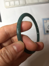 Load image into Gallery viewer, 56.3mm Certified Type A 100% Natural dark green/blue/gray with Guatemala slim round cut Jadeite bangle PH14-2352
