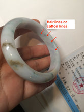 Load image into Gallery viewer, 57.7mm certified Type A 100% Natural light purple/white with green floating flowers Jadeite Jade bangle AY62-0442
