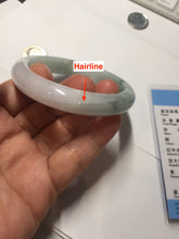 Load image into Gallery viewer, 52.8mm Certified type A 100% Natural green white light purple Jadeite bangle PE30
