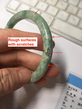 Load image into Gallery viewer, 57mm certified Type A 100% Natural dark green gray light purple round cut Jadeite Jade bangle PE94-6189

