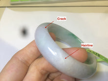 Load image into Gallery viewer, 50mm 100% natural Type A sunny green/purple oval  jadeite jade bangle E51-1084
