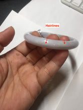 Load image into Gallery viewer, 53.5mm certified 100% natural light green purple slim jadeite jade bangle PC39-4034
