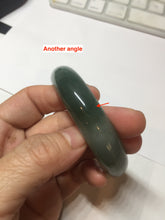 Load image into Gallery viewer, 56.8mm Certified 100% natural Type A oily dark green/ gray (老油青) jadeite jade bangle PD114
