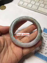 Load image into Gallery viewer, 55.5mm 100% Natural type A green purple carved plum blossom and golden-painted Jadeite Jade bangle PB226-0257
