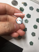 Load image into Gallery viewer, 100% Natural type A icy watery blue green gray Guatemala jadeite Forget-Me-Not(勿忘我) Flower Pendant group BP180
