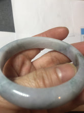 Load image into Gallery viewer, 53.5mm certified 100% natural Type A light green/purple white Snowy Pine Forest jadeite jade bangle J127-3084
