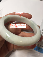 Load image into Gallery viewer, 53.5mm certified 100% natural Type A sunny green white jadeite jade bangle PA259-3846
