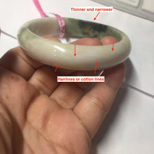 Load image into Gallery viewer, 56.7mm type A 100% Natural green/purple/pink/white (福禄寿)  Jadeite Jade bangle G52
