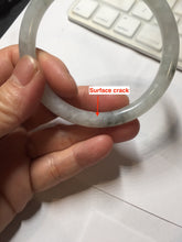 Load image into Gallery viewer, 58.5mm certified 100% natural Type A white dark green ink painting (水墨) round cut jadeite jade bangle PC160-3157
