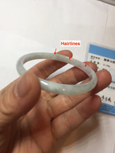 Load image into Gallery viewer, 50.5mm certified 100% natural icy watery Type A green/purple/white slim jadeite jade bangle PB138-5468
