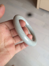 Load image into Gallery viewer, 56.4mm 100% Natural white/beige/gray with floating dandelions round cut nephrite jade bangle HT95

