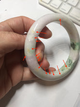 Load image into Gallery viewer, 59.5mm 100% Natural type A sunny green purple white Jadeite Jade bangle PE46-5504

