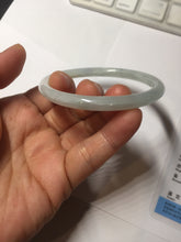 Load image into Gallery viewer, 55mm Certified Type A 100% Natural icy watery green white slim round cut Jadeite bangle PF66-04445

