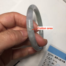 Load image into Gallery viewer, 57.4mm Certified Type A 100% Natural light green purple gray round cut Jadeite Jade bangle BQ60-6887
