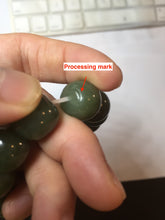 Load image into Gallery viewer, 13.5x13.6mm 100% Natural olive green/brown/black vintage style nephrite Jade bead bracelet HE83
