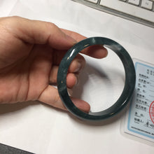 Load image into Gallery viewer, 61mm Certified Type A 100% Natural dark green/blue/gray/black Guatemala Jadeite bangle PJ147-1484
