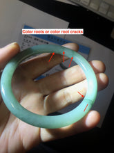 Load image into Gallery viewer, 59.8mm Certified Type A 100% Natural oily dark green(老油青) gray black round cut Jadeite Jade bangle BH110-0696
