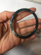 Load image into Gallery viewer, 59mm Certified Type A 100% Natural dark green/blue/gray with Guatemala slim round cut Jadeite bangle PH22-2330
