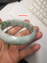 Load image into Gallery viewer, 55.6mm certified 100% natural Type A light green yellow jadeite jade bangle F179-3085
