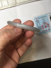 Load image into Gallery viewer, 53.7mm certified 100% Natural icy watery white gray nephrite bangle HN158-9155
