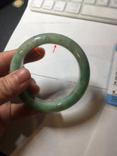 Load image into Gallery viewer, 54.8mm Certified Type A 100% Natural sunny green gray Jadeite Jade bangle PA120-9887
