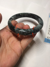 Load image into Gallery viewer, 55mm Certified Type A 100% Natural dark green black/white (black water and white mountains,白山黑水) Jadeite bangle PD140-6240
