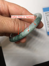 Load image into Gallery viewer, 54.5mm Certified Type A 100% Natural green round cut jadeite Jade bangle PJ36-0285

