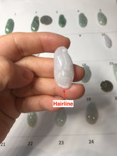 Load image into Gallery viewer, Type A 100% Natural icy watery light green/white/purple jadeite Jade magnolia buds group Pendant PH236
